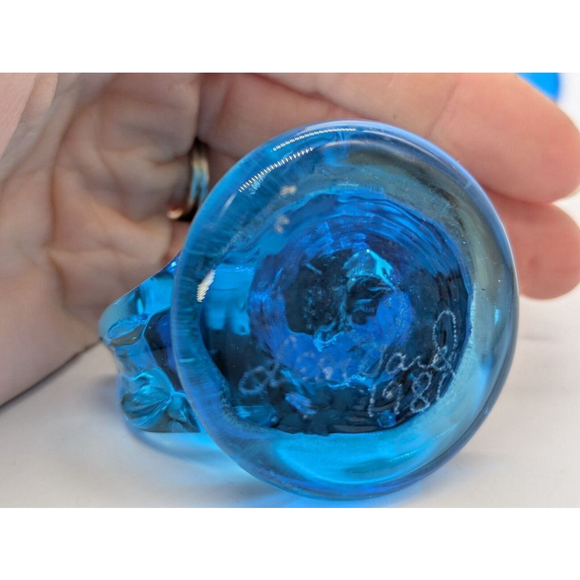 3 Vintage Art Glass Blue Birds of Happiness, 1 Leo Signed, 2 Sweden Made - Picture 4 of 10